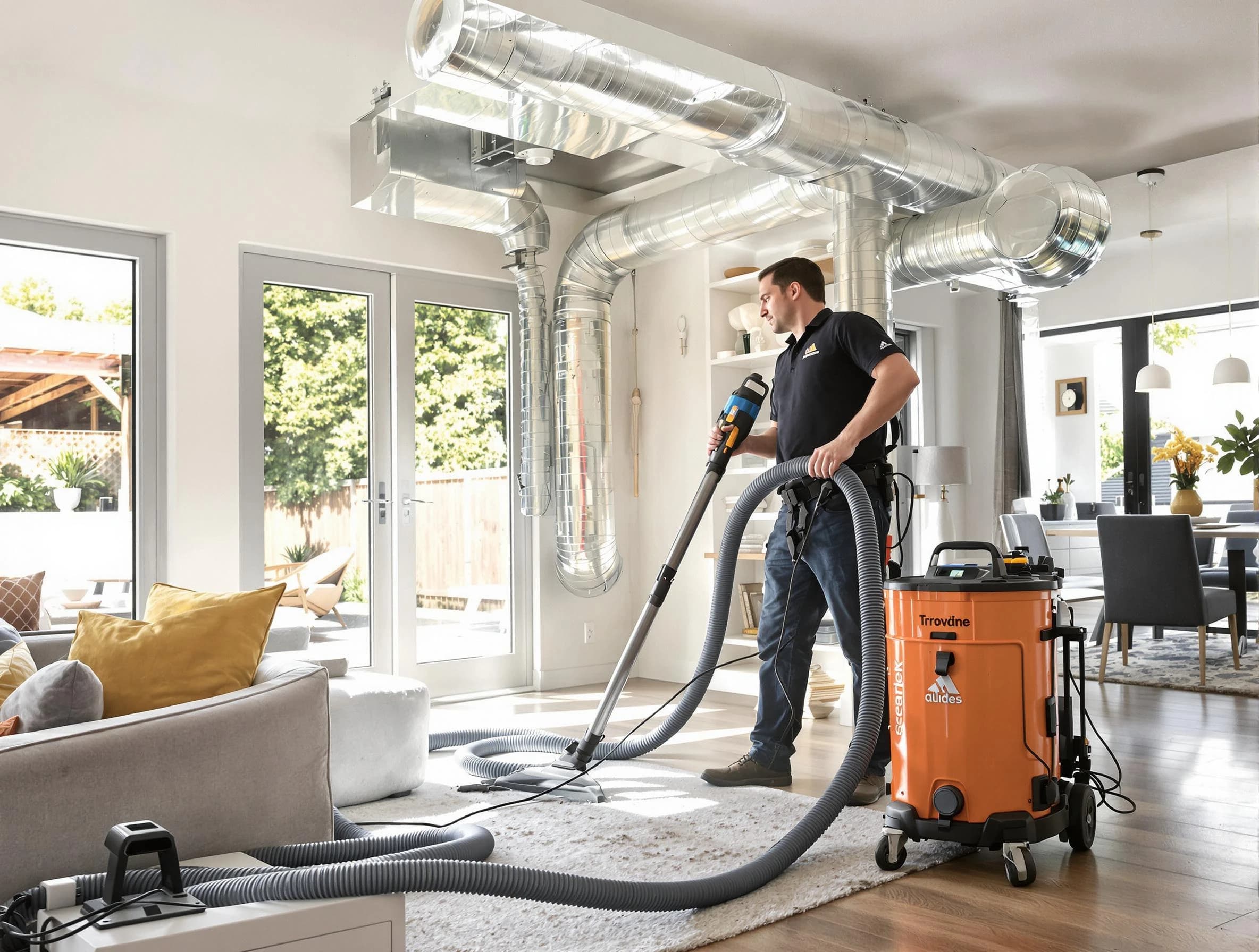 College Park Air Duct Cleaning specialist performing thorough residential duct cleaning using advanced equipment in College Park