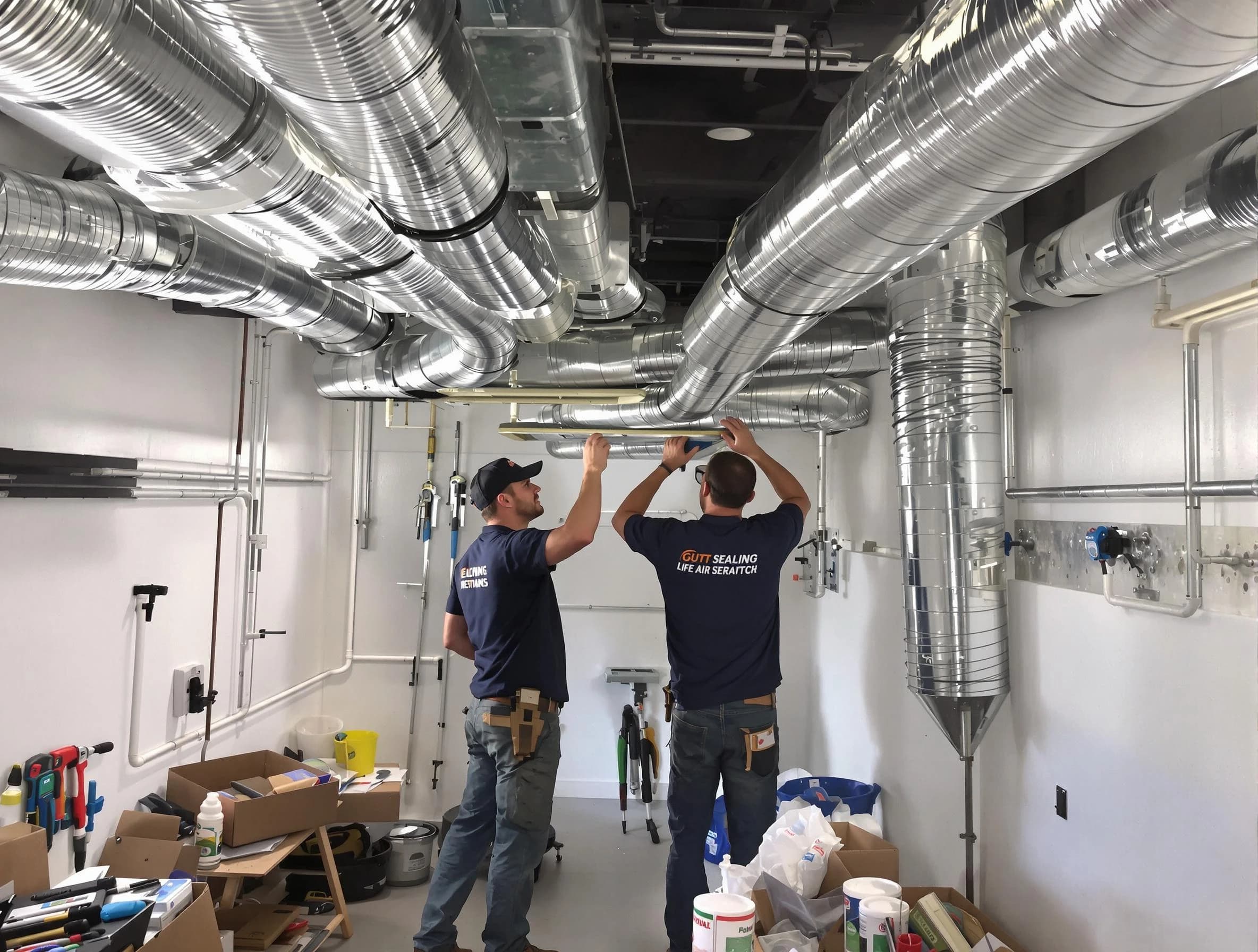 College Park Air Duct Cleaning technician applying professional duct sealing solutions in College Park
