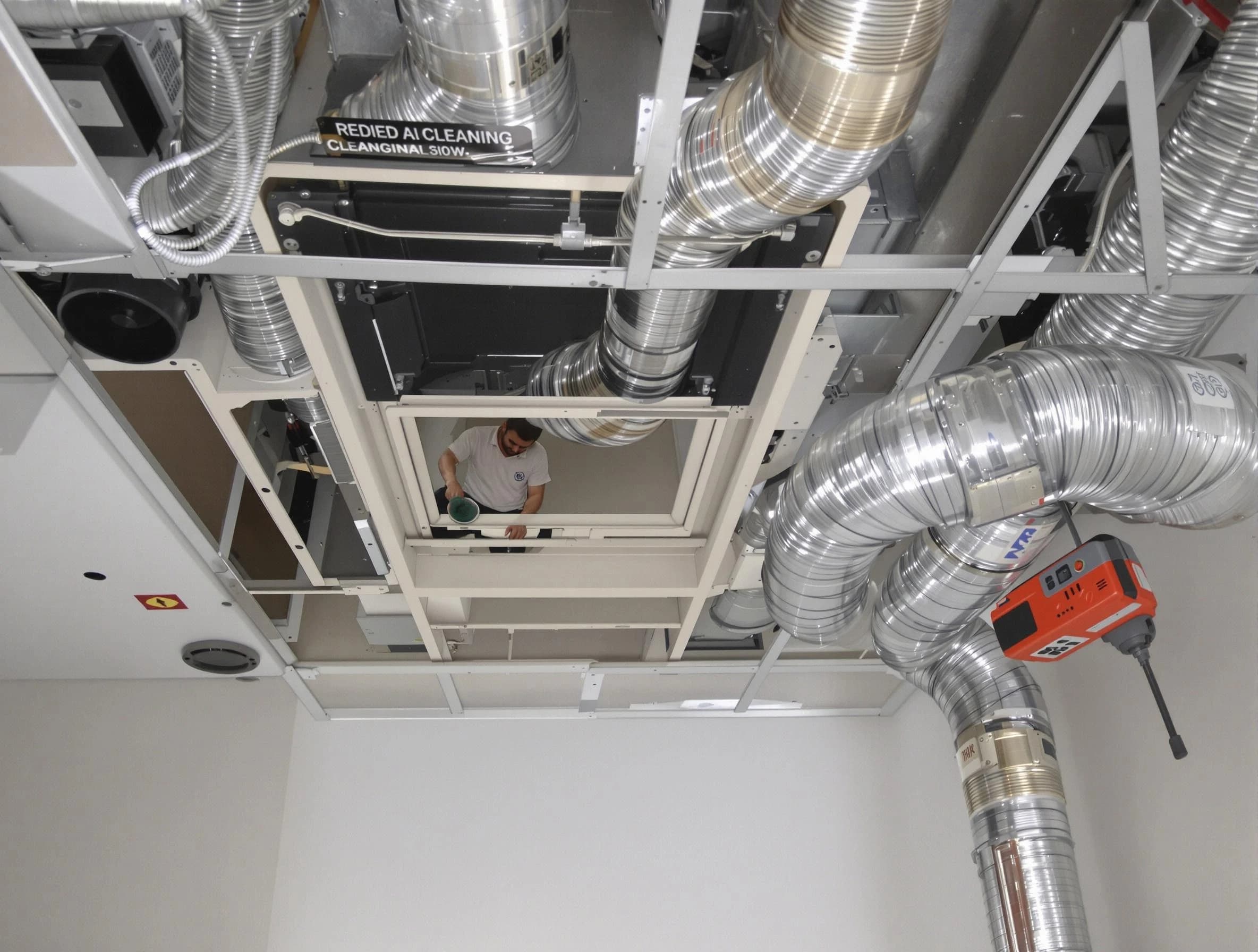 College Park Air Duct Cleaning technician performing detailed central duct system cleaning in College Park