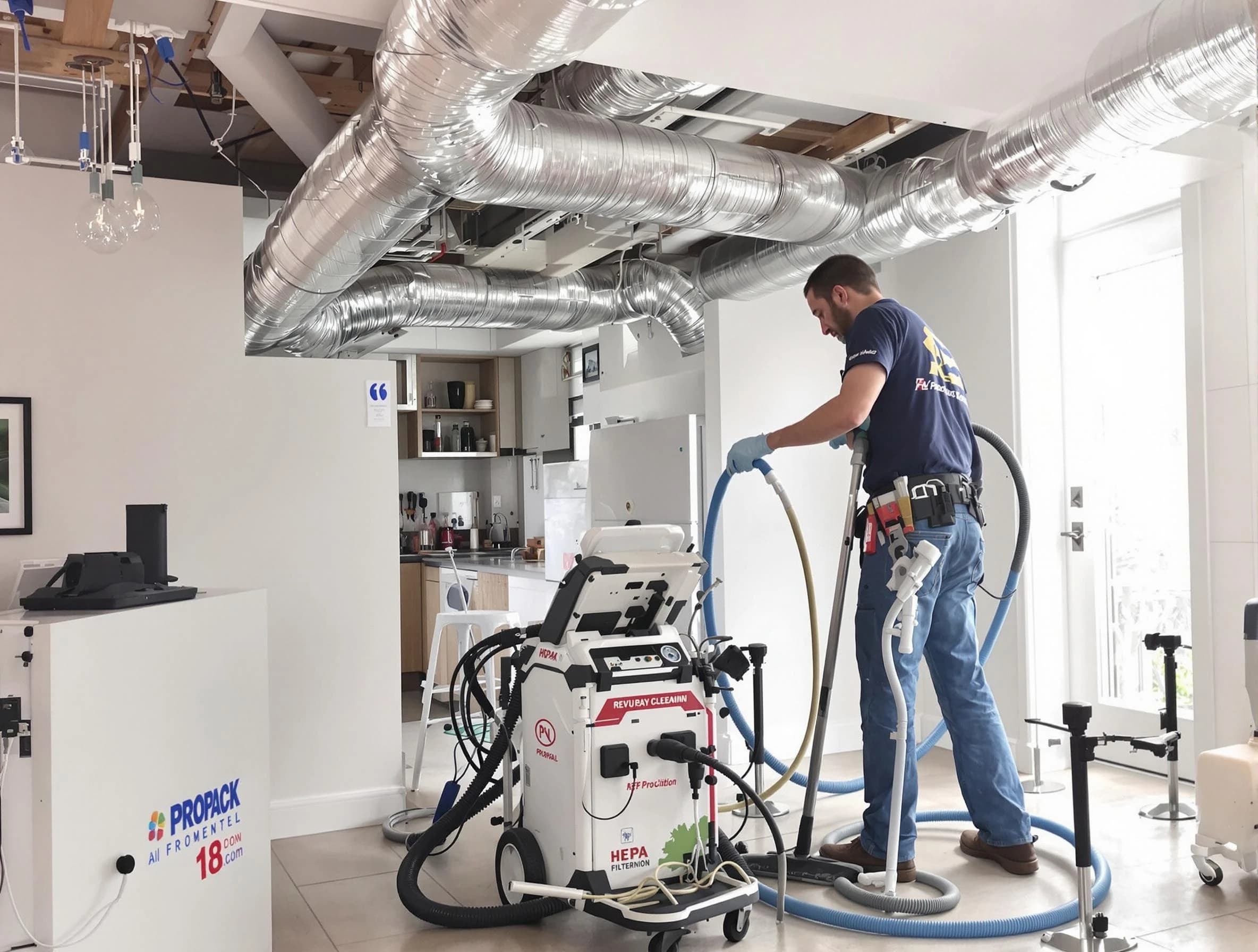 College Park Air Duct Cleaning technician performing advanced pure duct cleaning with specialized equipment in College Park