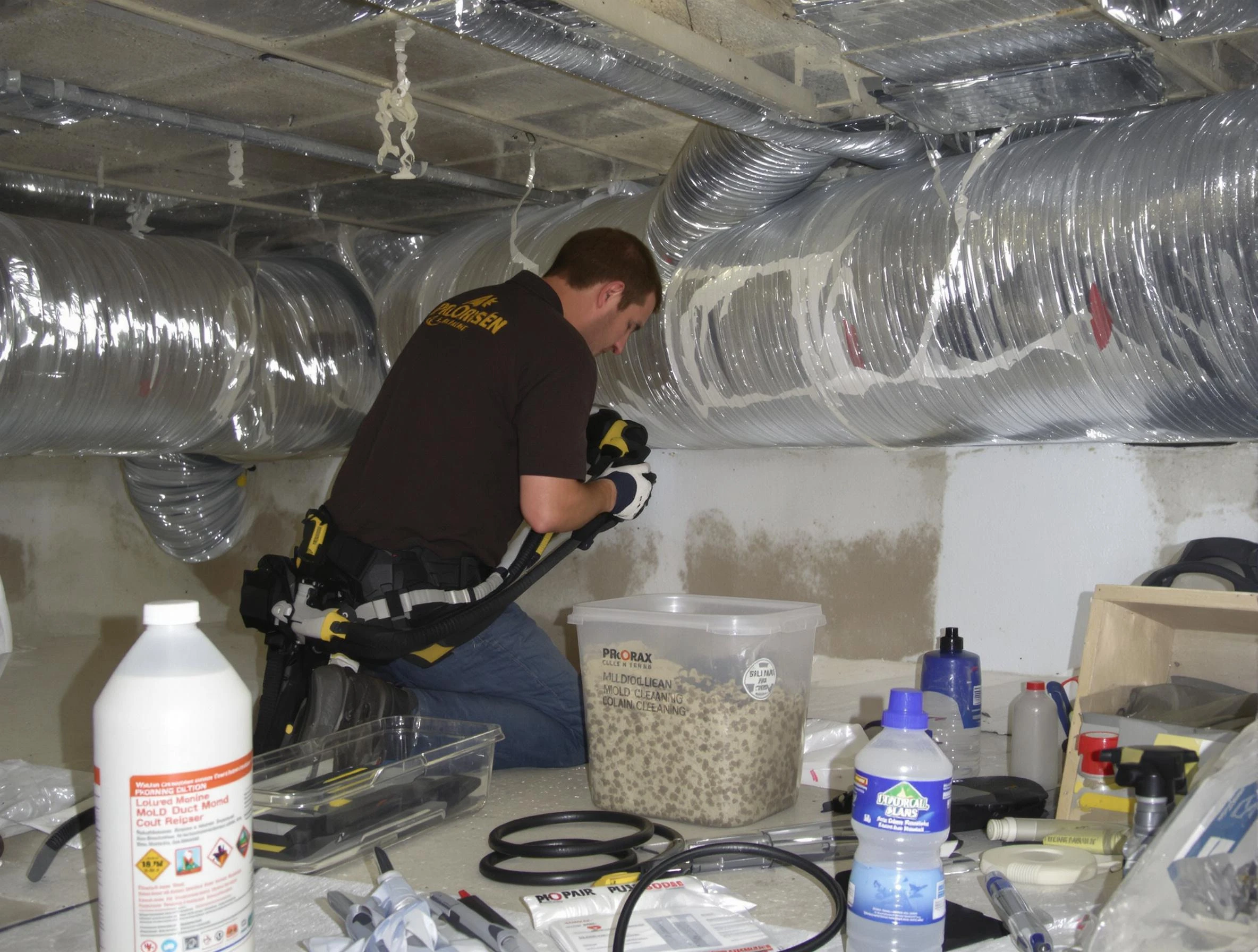 College Park Air Duct Cleaning specialist performing professional mold removal from air ducts in College Park