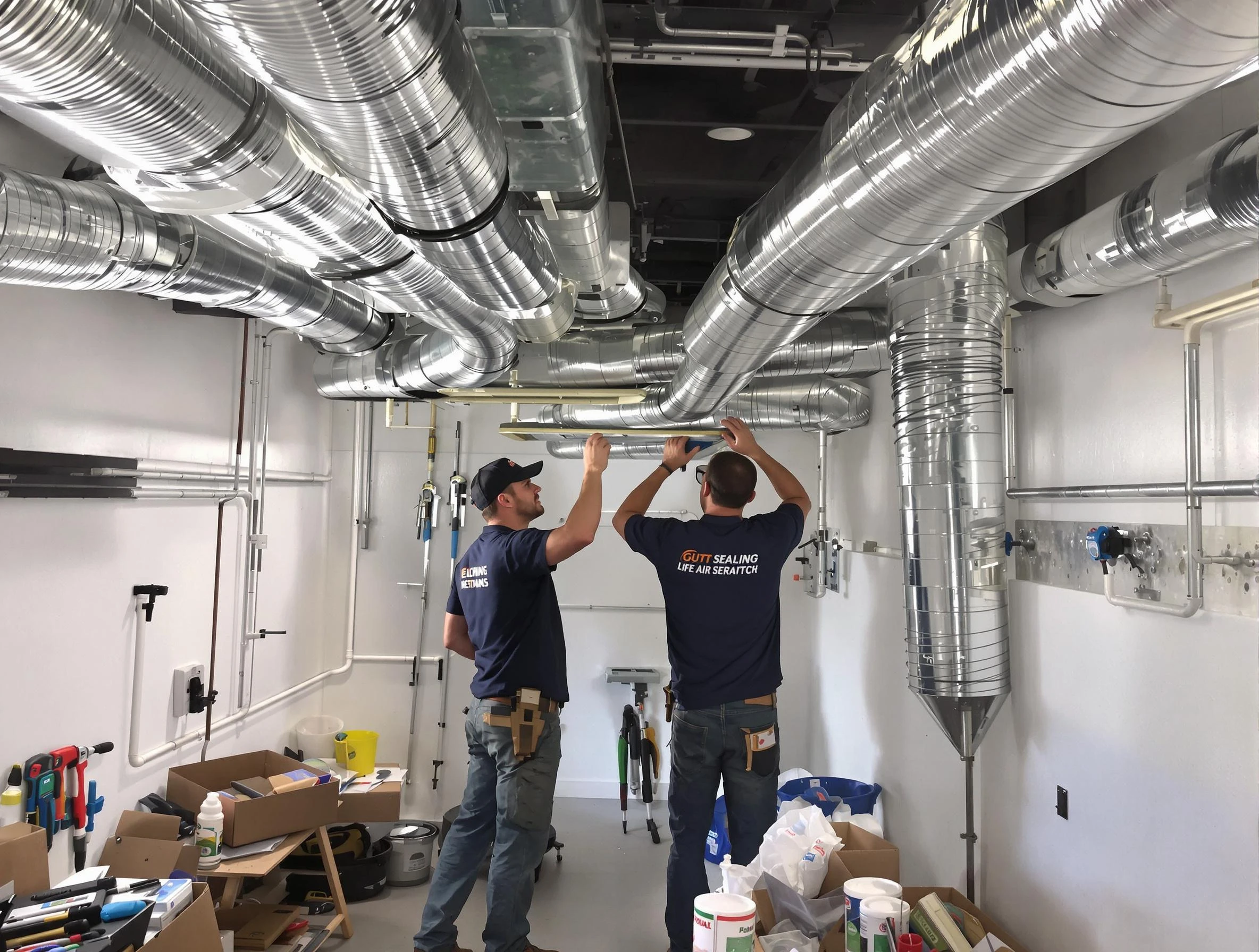 College Park Air Duct Cleaning technician applying professional duct sealing solutions in College Park