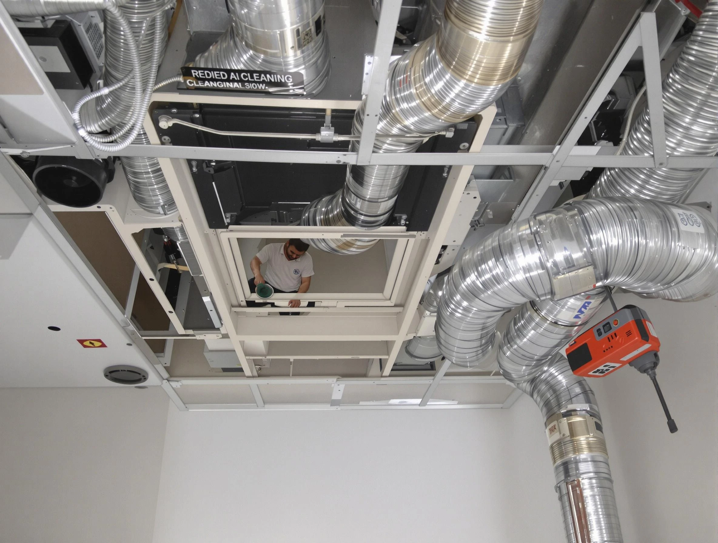 College Park Air Duct Cleaning technician performing detailed central duct system cleaning in College Park