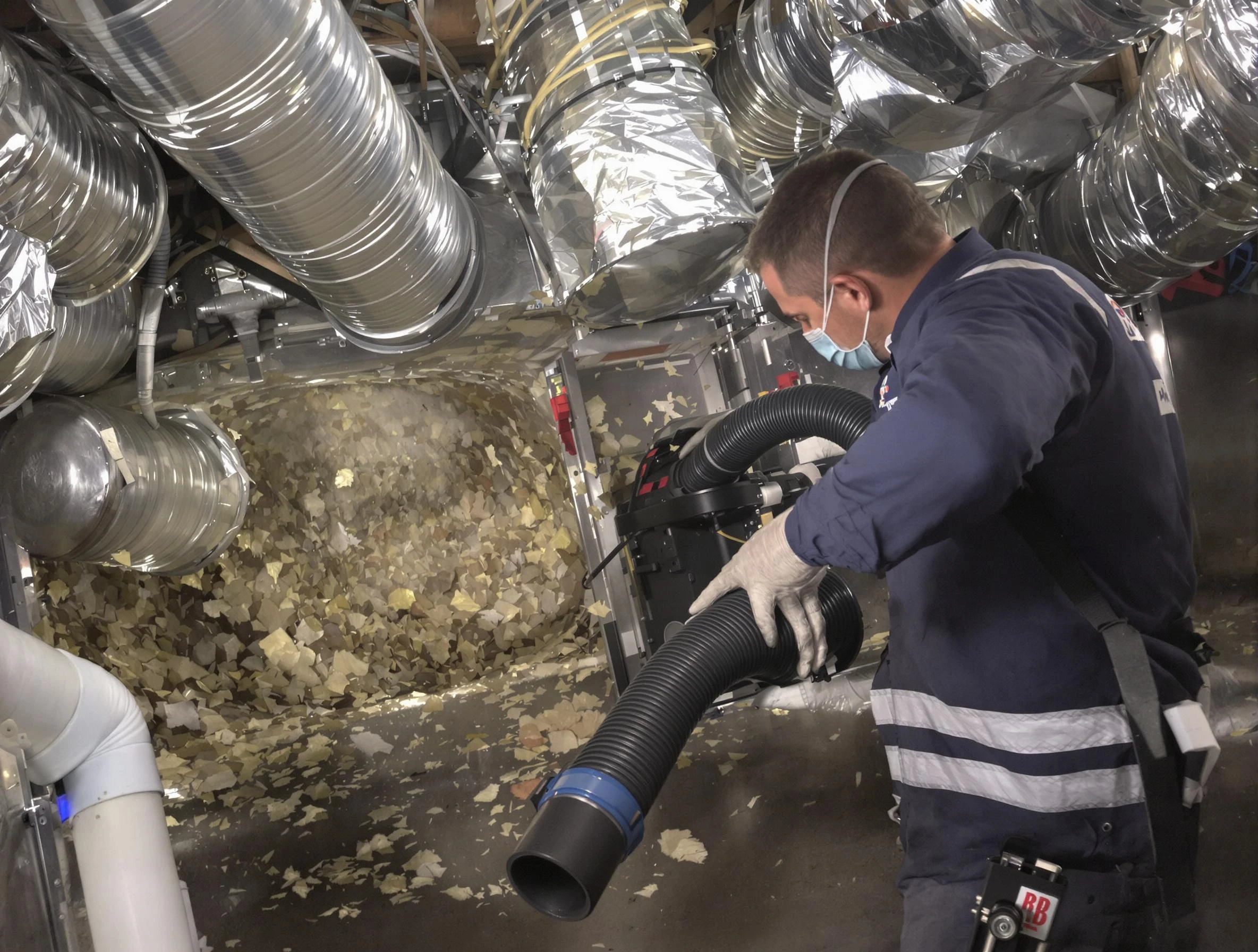 College Park Air Duct Cleaning specialist operating negative pressure cleaning equipment for thorough duct maintenance in College Park