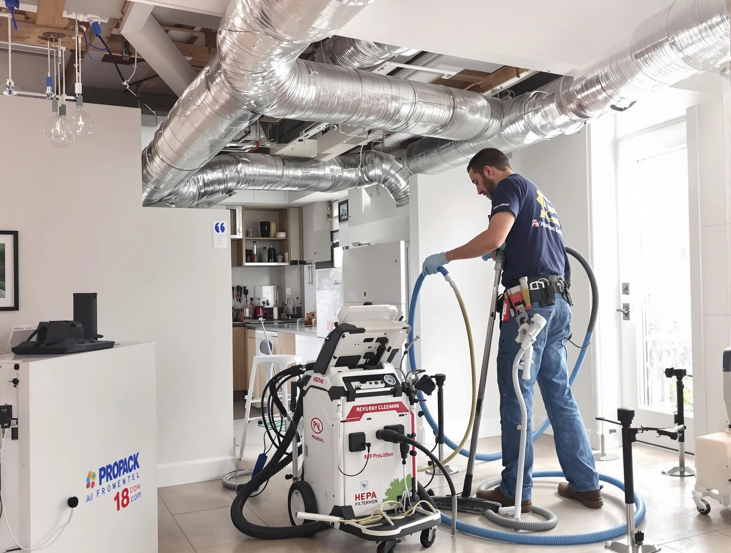 College Park Air Duct Cleaning technician performing advanced pure duct cleaning with specialized equipment in College Park